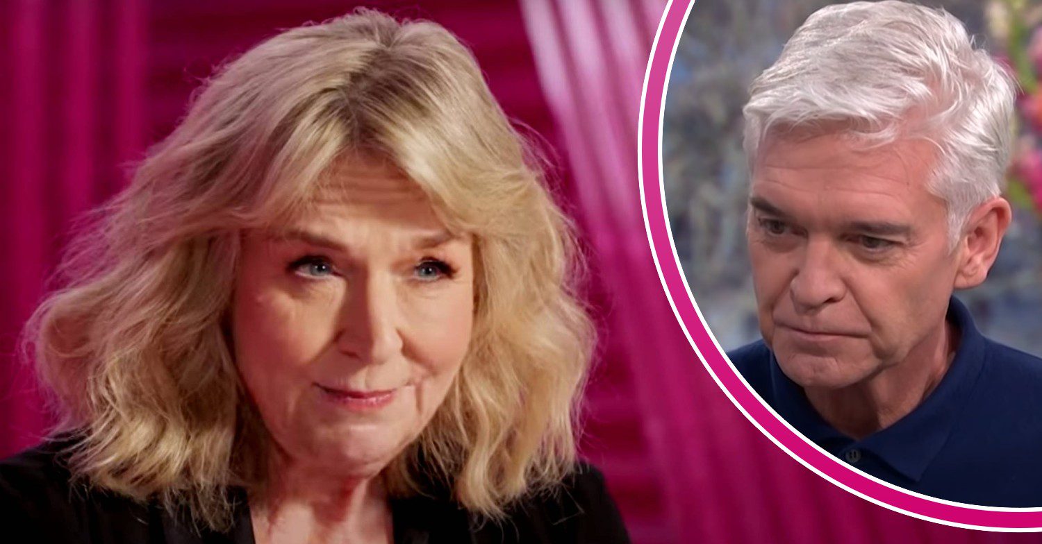 Fern Britton speaks, Phillip Schofield looks downwards
