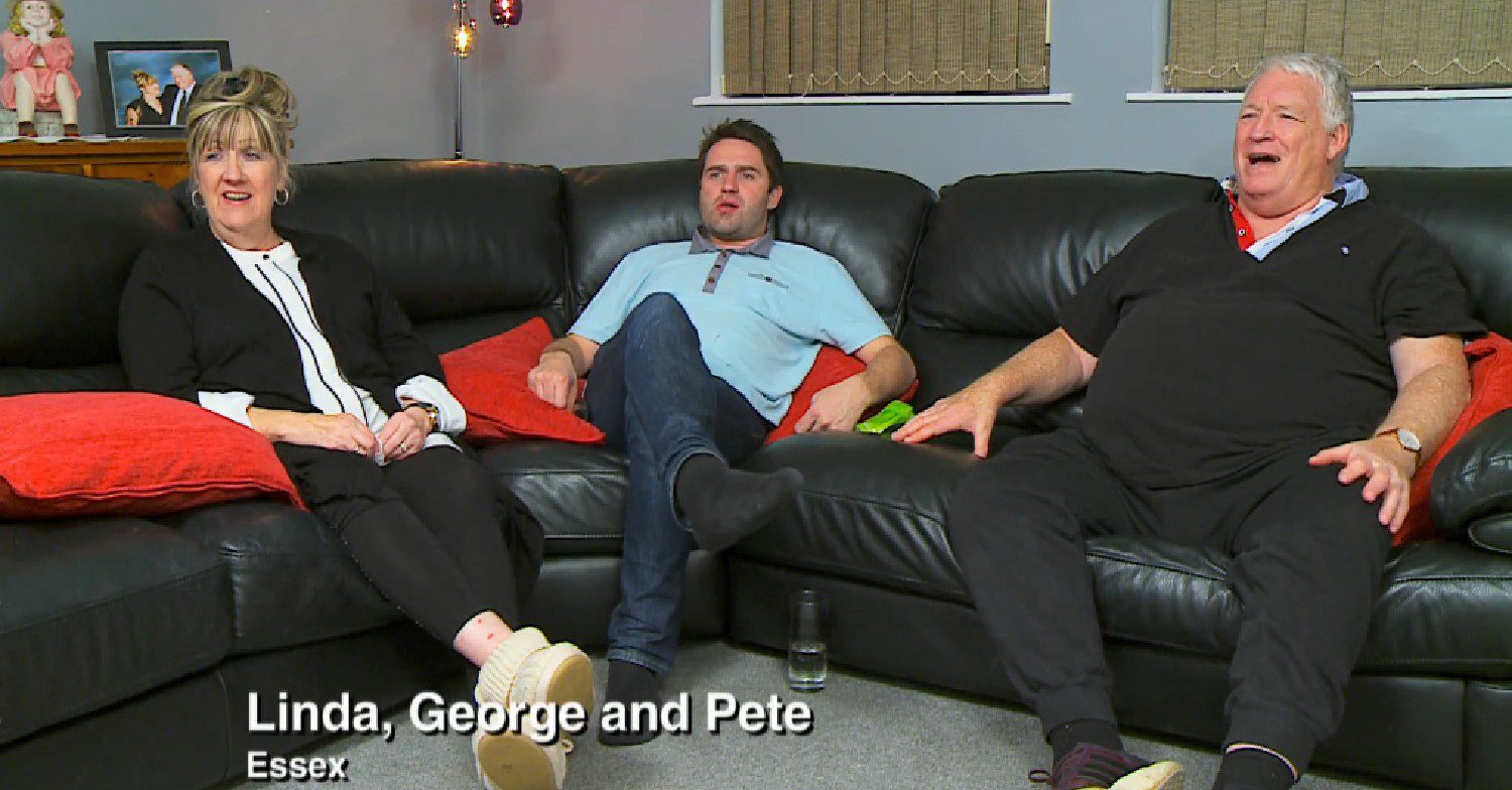 Linda McGarry, George Gilbey and Pete McGarry on Gogglebox