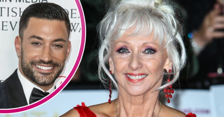 Giovanni Pernice smiles, his former Strictly partner Debbie McGee also smiles