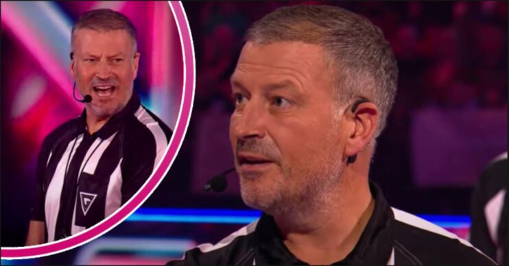 Gladiators referee Mark Clattenburg looks surprised