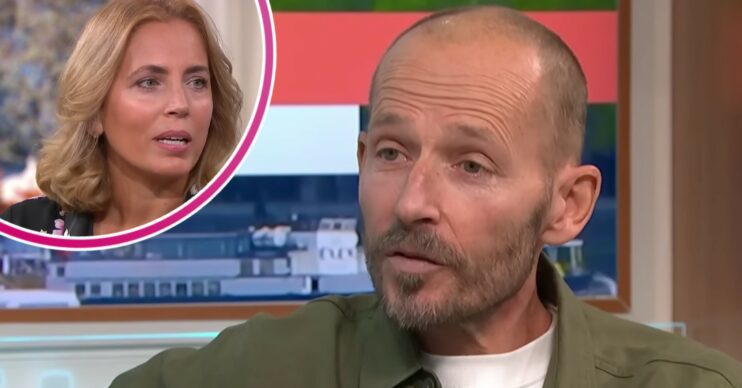 Jasmine Harman looking serious with Jonnie Irwin on Good Morning Britain