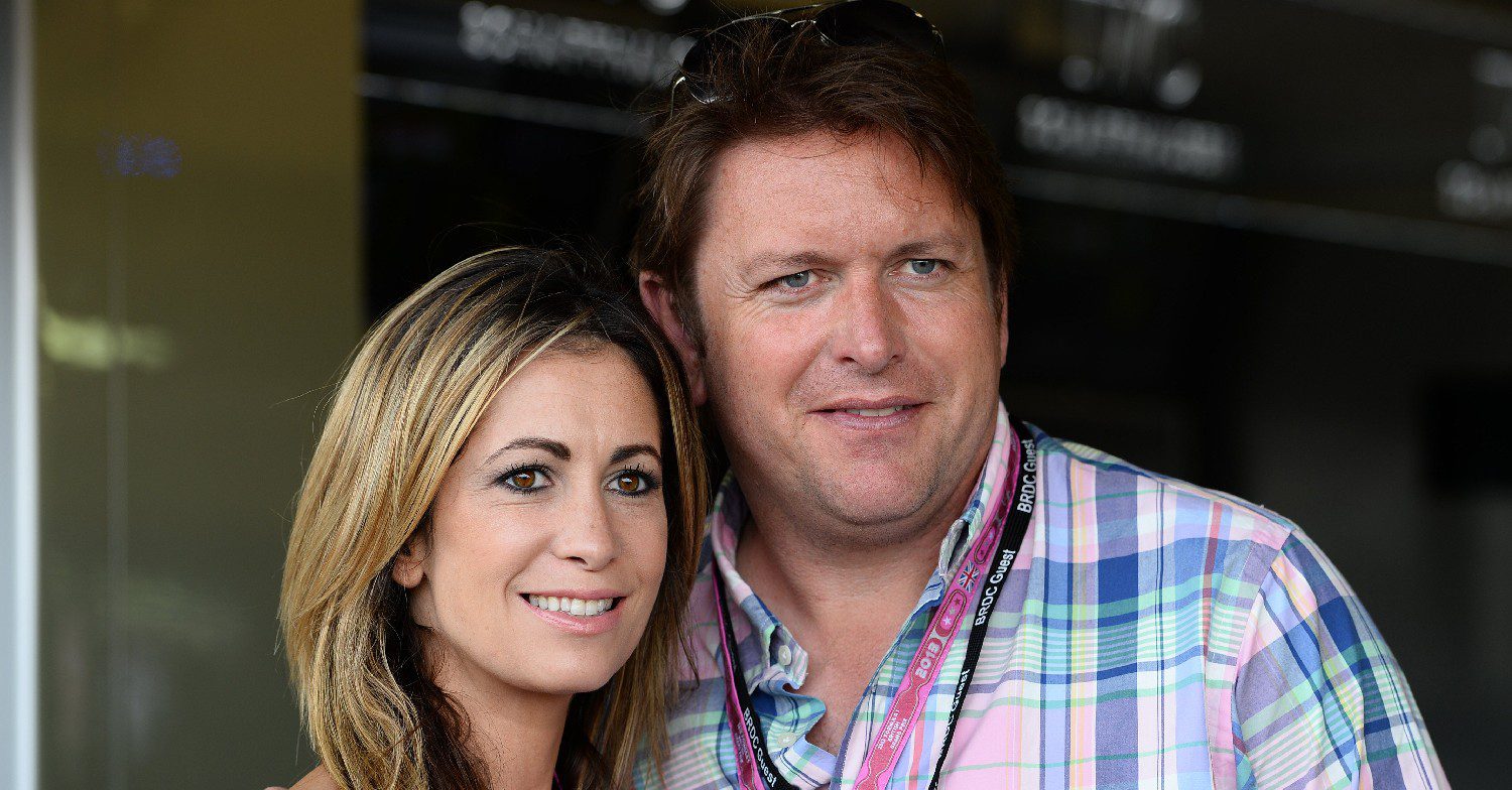 James Martin smiling with girlfriend Louise
