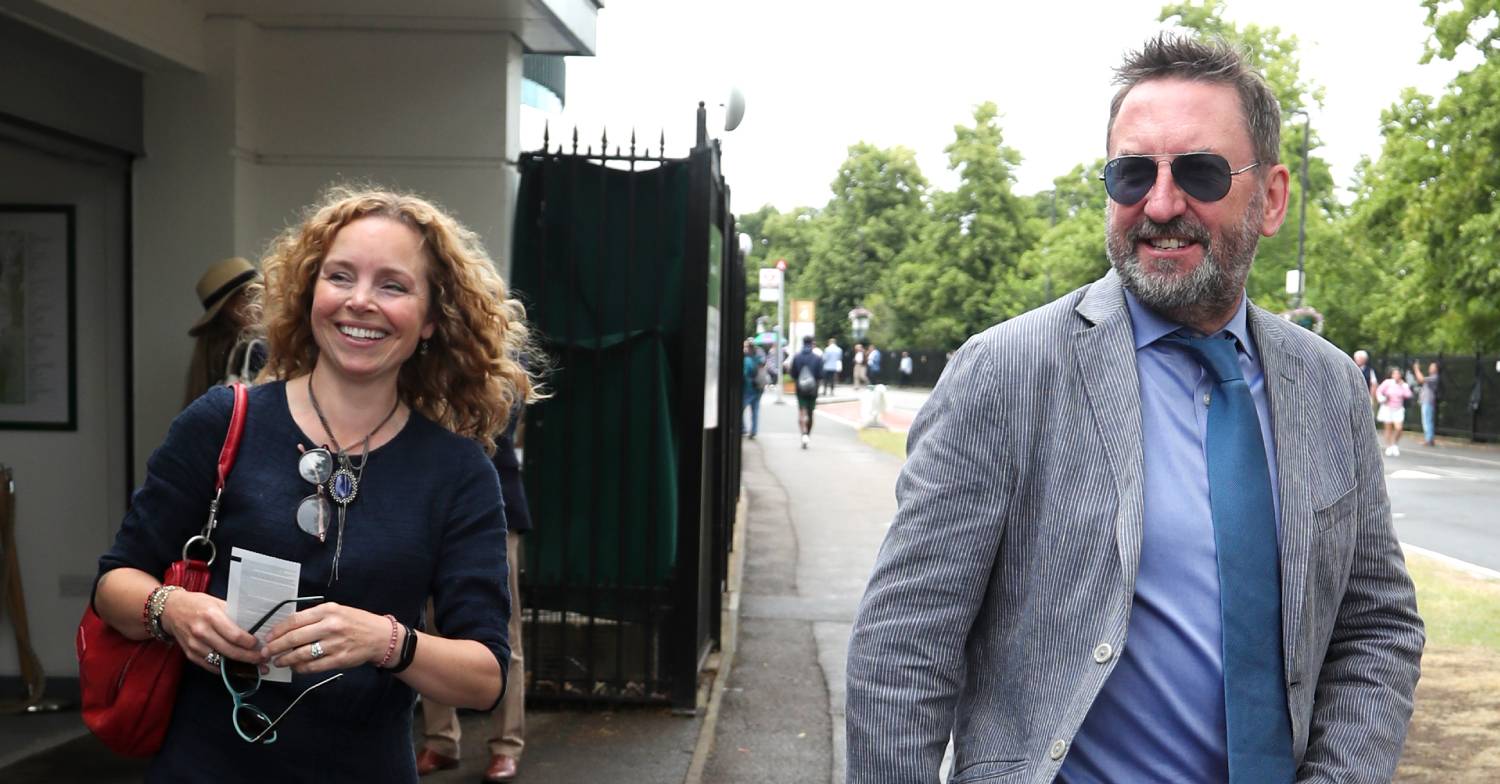Lee Mack and his wife Tara McKillop attending Wimbledon in June 2022