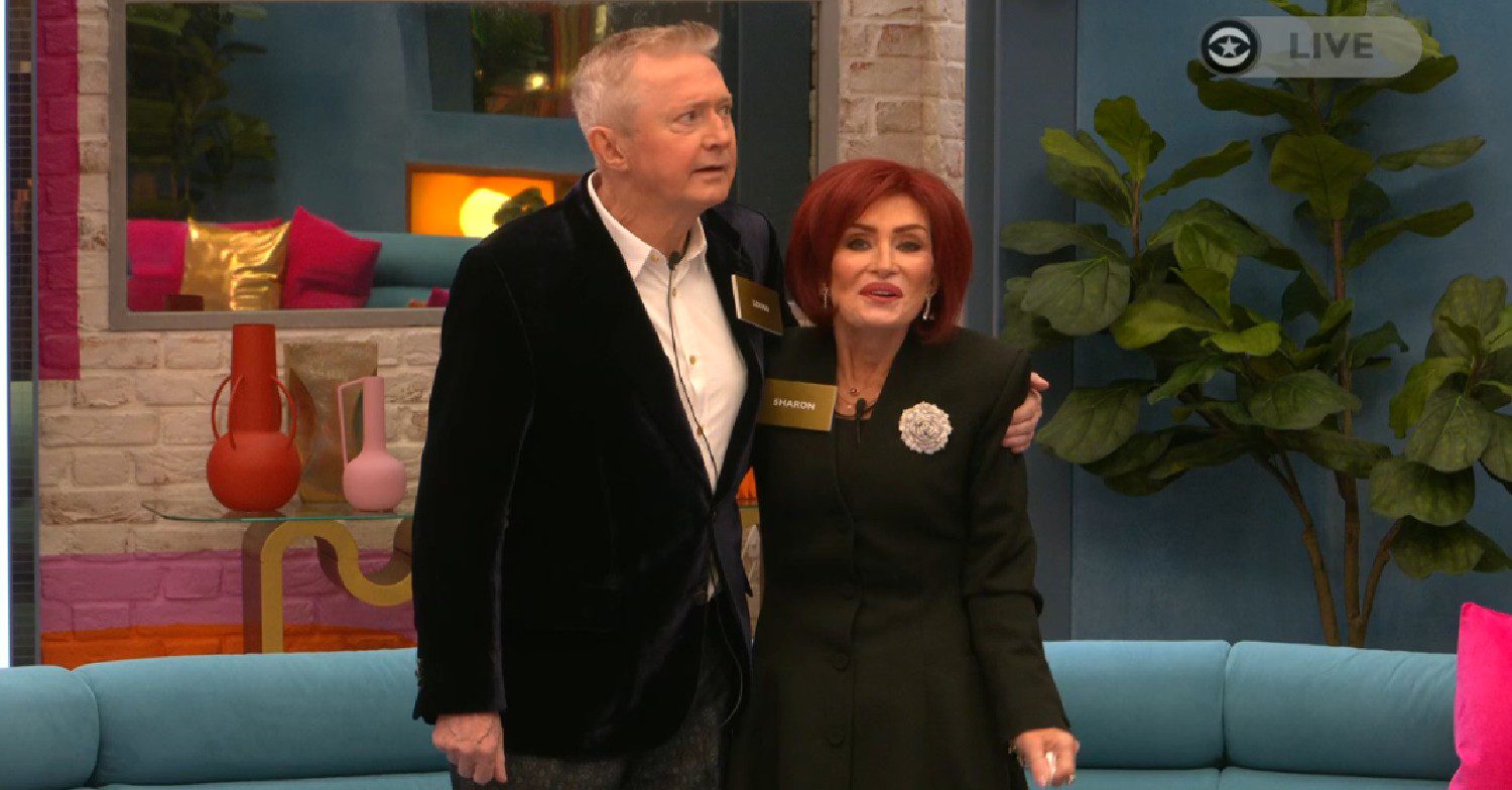 Louis Walsh and Sharon Osbourne hugging on Celebrity Big Brother