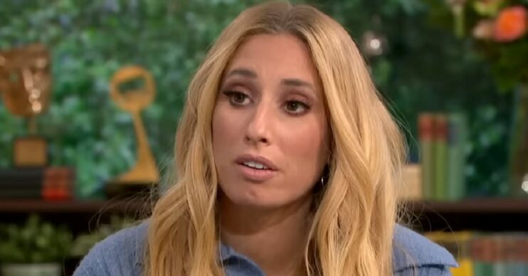 Stacey Solomon looking sad on This Morning