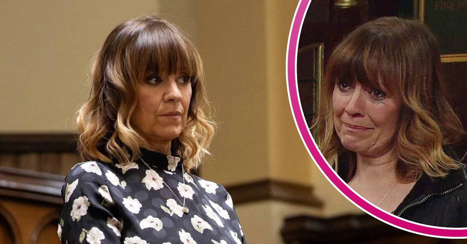 Rhona looks worried in court; inset, crying (Credit: ITV/Composite: ED!)