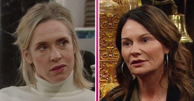 Composite of Ruby and Chas on Emmerdale, both looking argumentative (Credit: ITV/Composite: ED!)