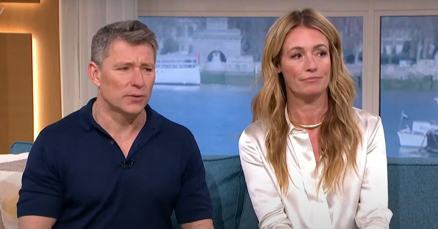 Ben Shephard and Cat Deeley looking stern on Celebrity Big Brother