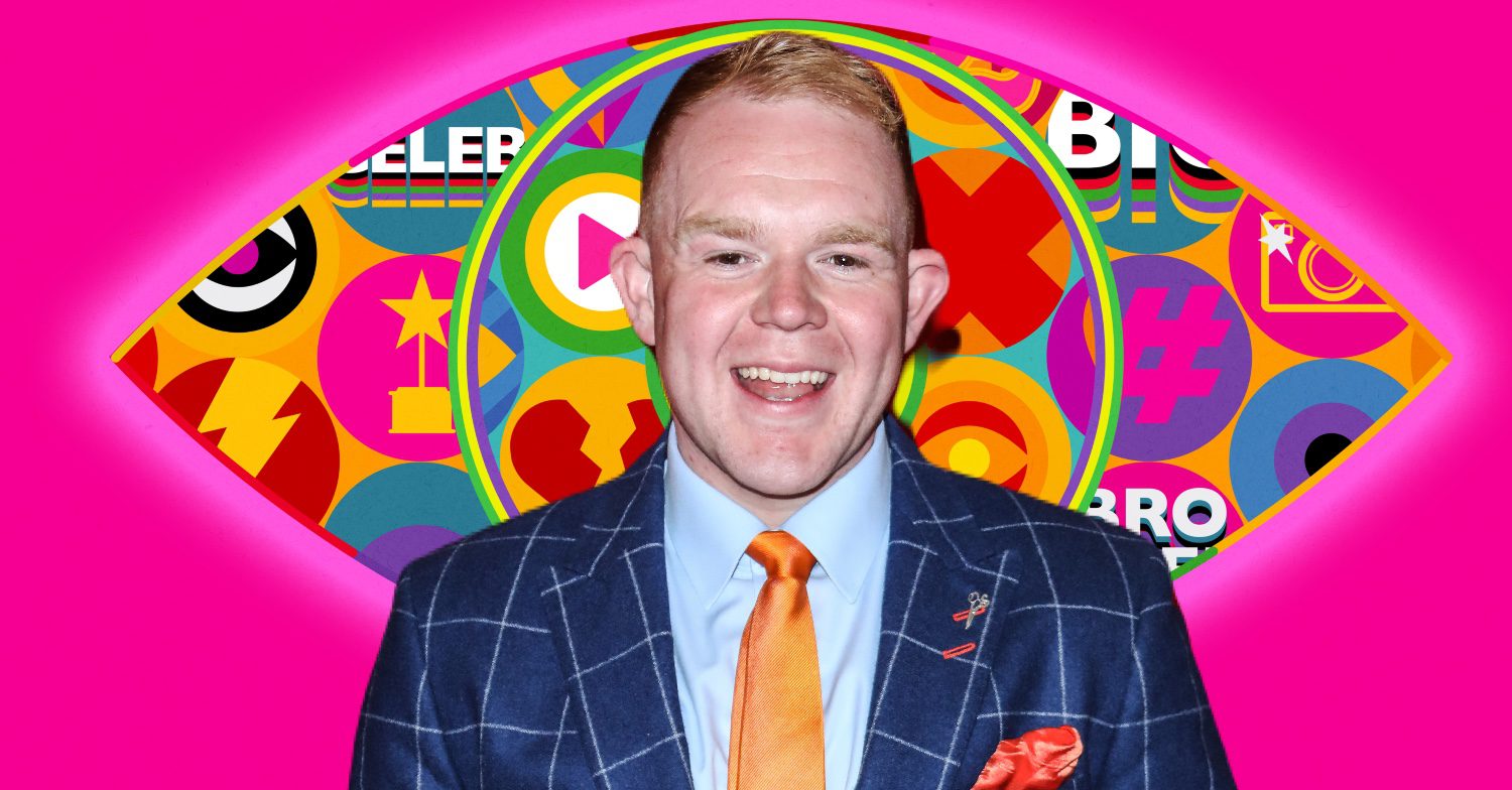 Colson Smith smiling / Celebrity Big Brother logo