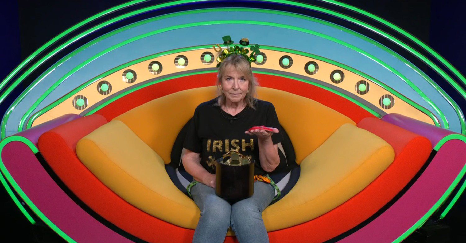 Fern Britton sitting in the Diary Room on Celebrity Big Brother