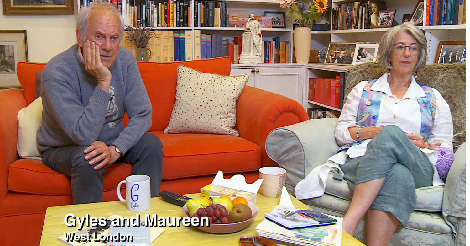 Maureen Lipman and Gyles Brandreth on Celebrity Gogglebox