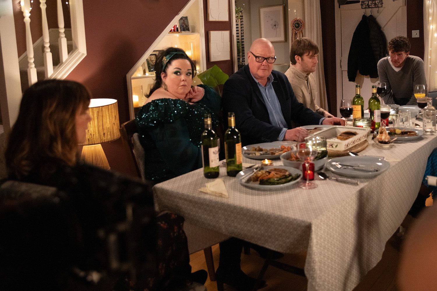 Emmerdale: Mandy, Paddy and Tom look uncomfortable as Rhona and Marlon argue