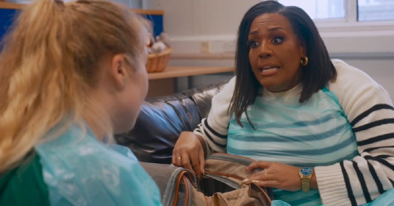 Alison Hammond looks concerned in For the Love of Dogs