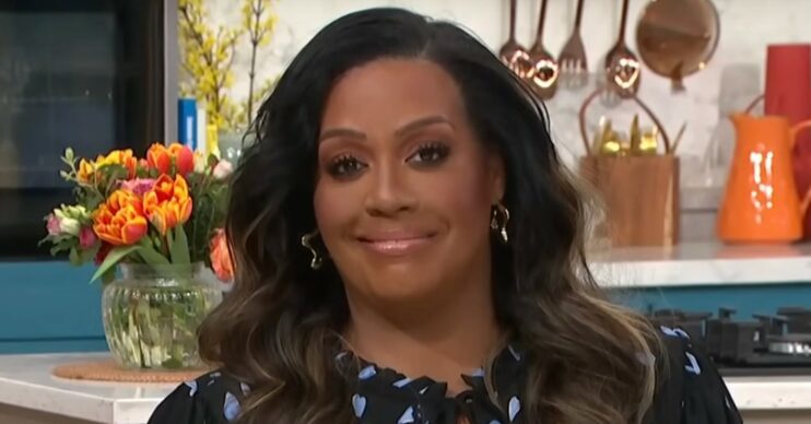 Alison Hammond smiling on This Morning set