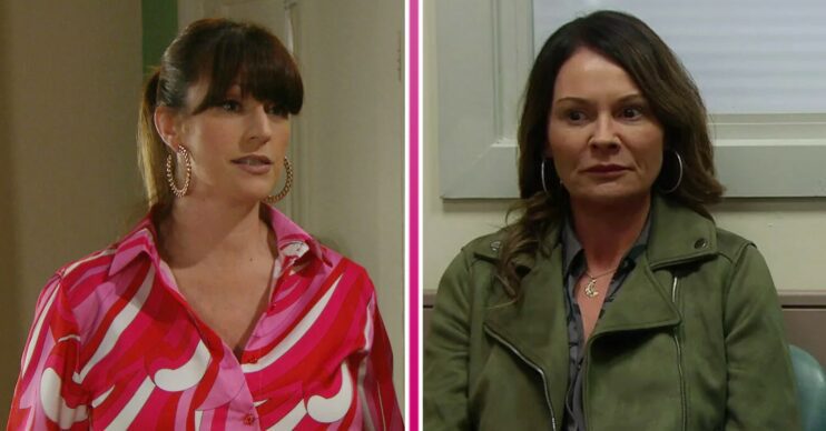 Composite of Chas and Kerry on Emmerdale (Credit: ITV/Composite: ED!)
