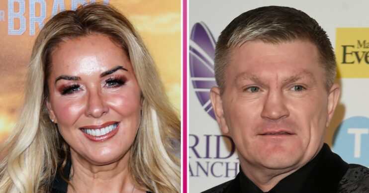 Claire Sweeney and Ricky Hatton smiling