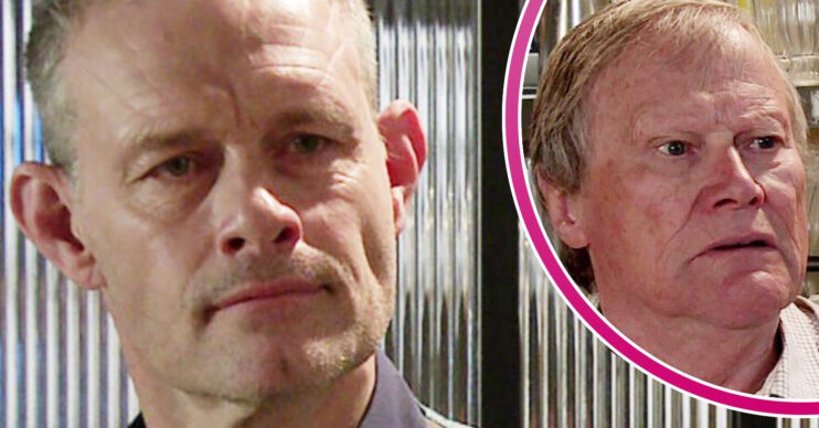 Coronation Street's Nick, and in a bubble is Roy