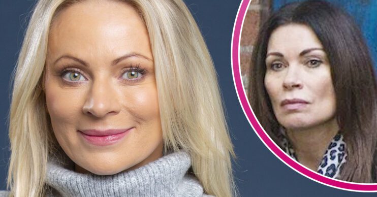 Coronation Street's DS Swain, and in a bubble is Carla