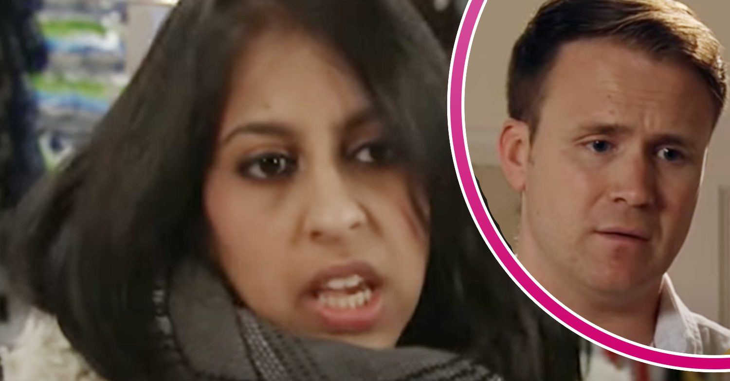 Coronation Street's Amber, and in a bubble is Jude