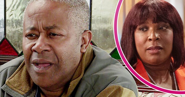 Coronation Street's Ed, and in a bubble is Aggie
