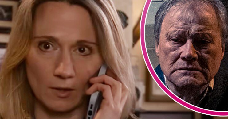 Coronation Street's Kerry, and in a bubble is Roy