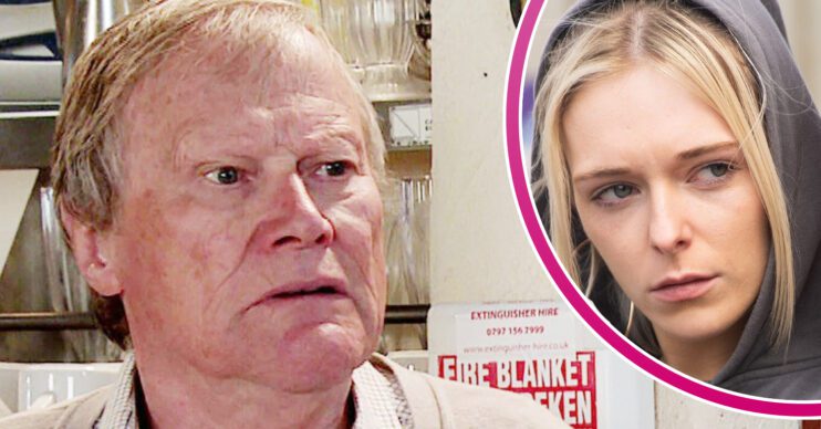 Coronation Street's Roy, and in a bubble is Lauren