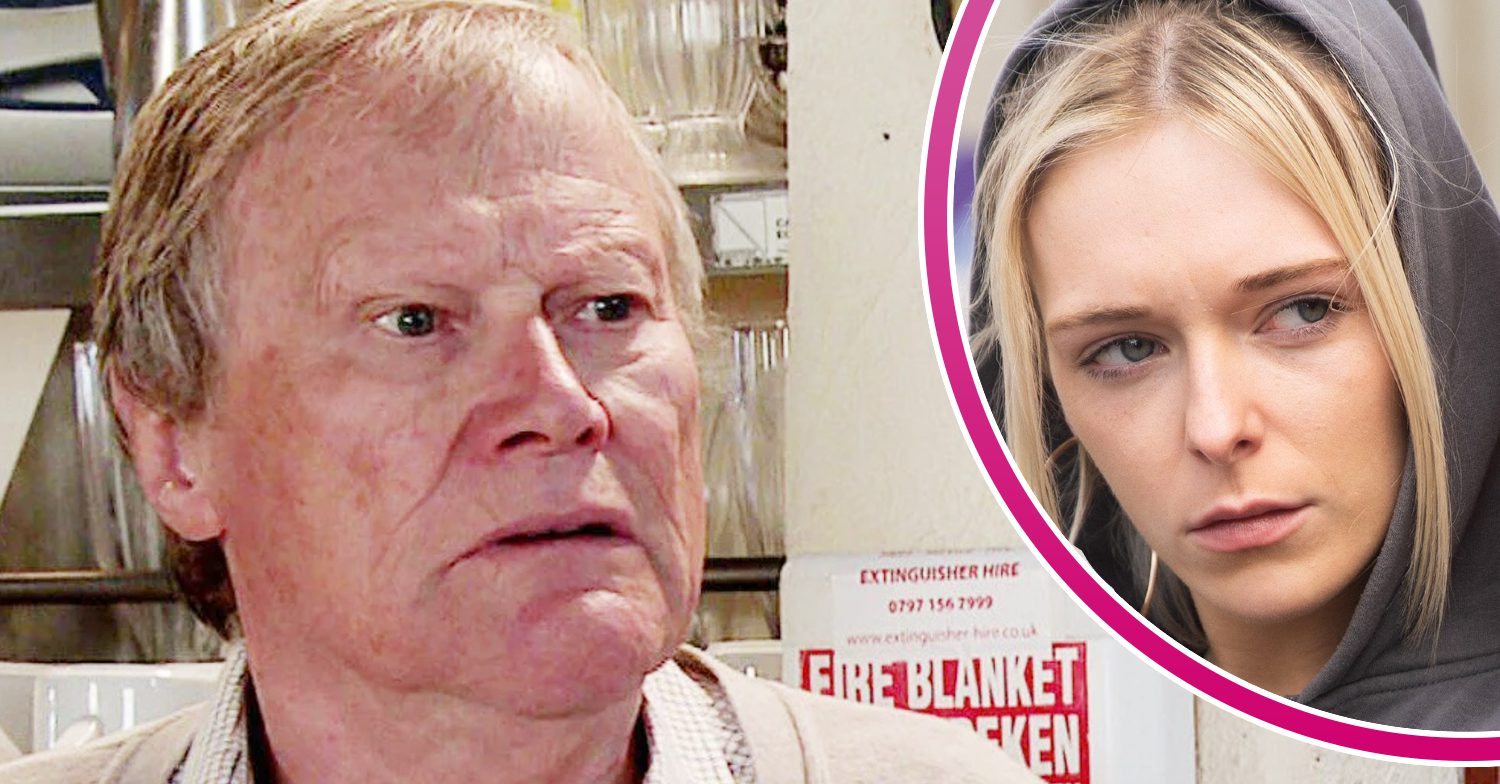 Coronation Street's Roy, and in a bubble is Lauren