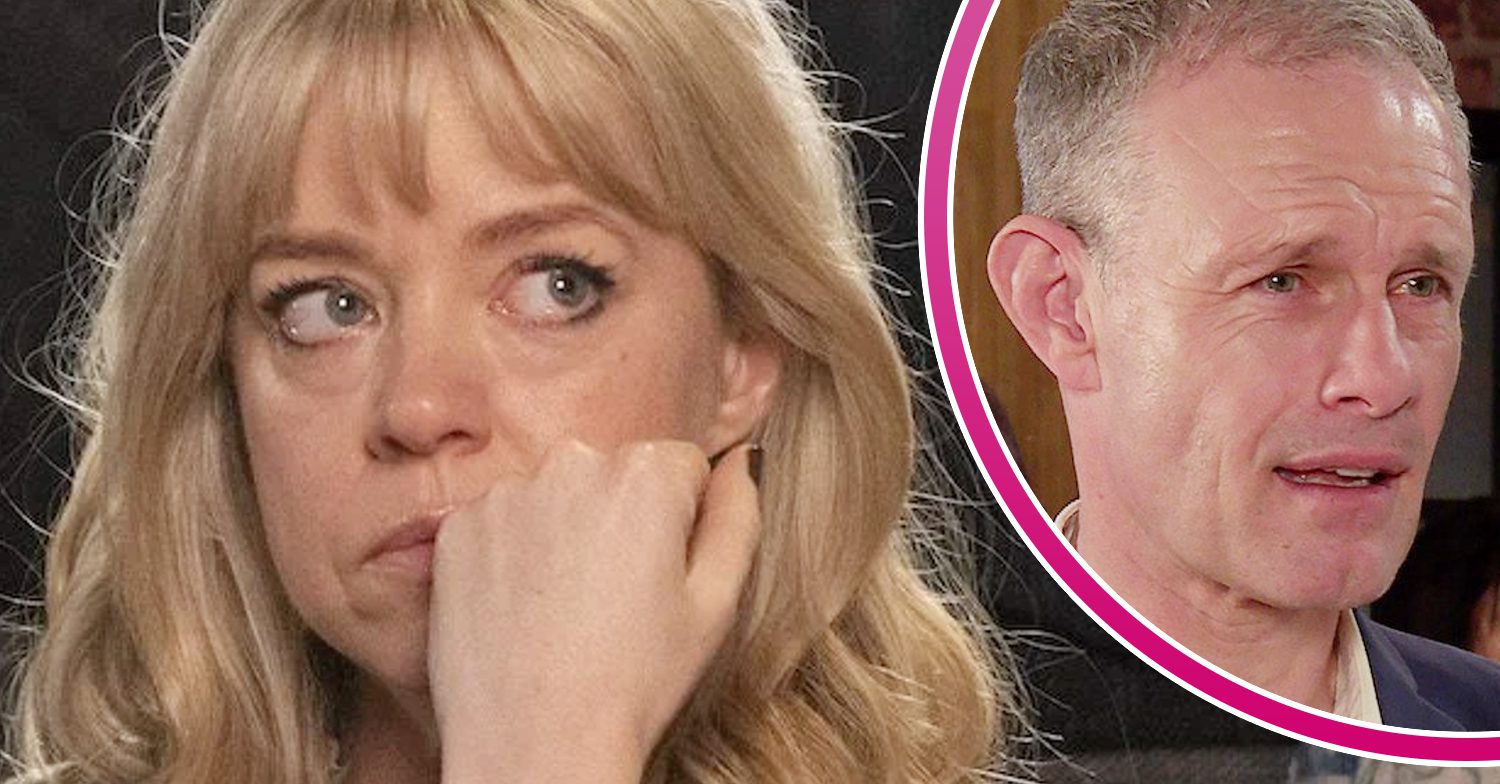 Coronation Street's Toyah, and in a bubble is Nick
