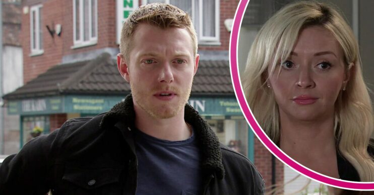 Daniel looking worried on Coronation Street; inset, Nicky (Credit: ITV/Composite: ED!)
