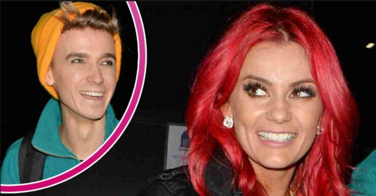 Dianne Buswell and Joe Sugg both smile