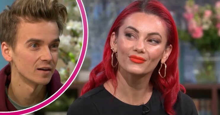 Dianne Buswell smiling and Joe Sugg on This Morning