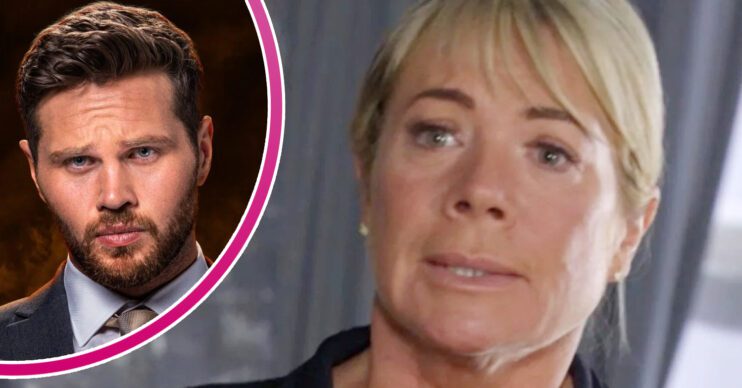 EastEnders' Sharon, and in a bubble is Keanu