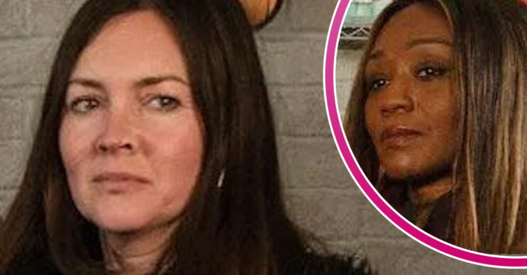 EastEnders' Stacey, and in a bubble is Denise