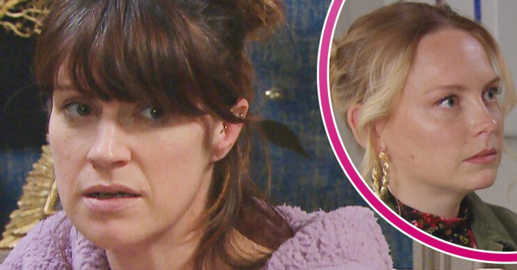 Emmerdale's Kerry, and in a bubble is Amy