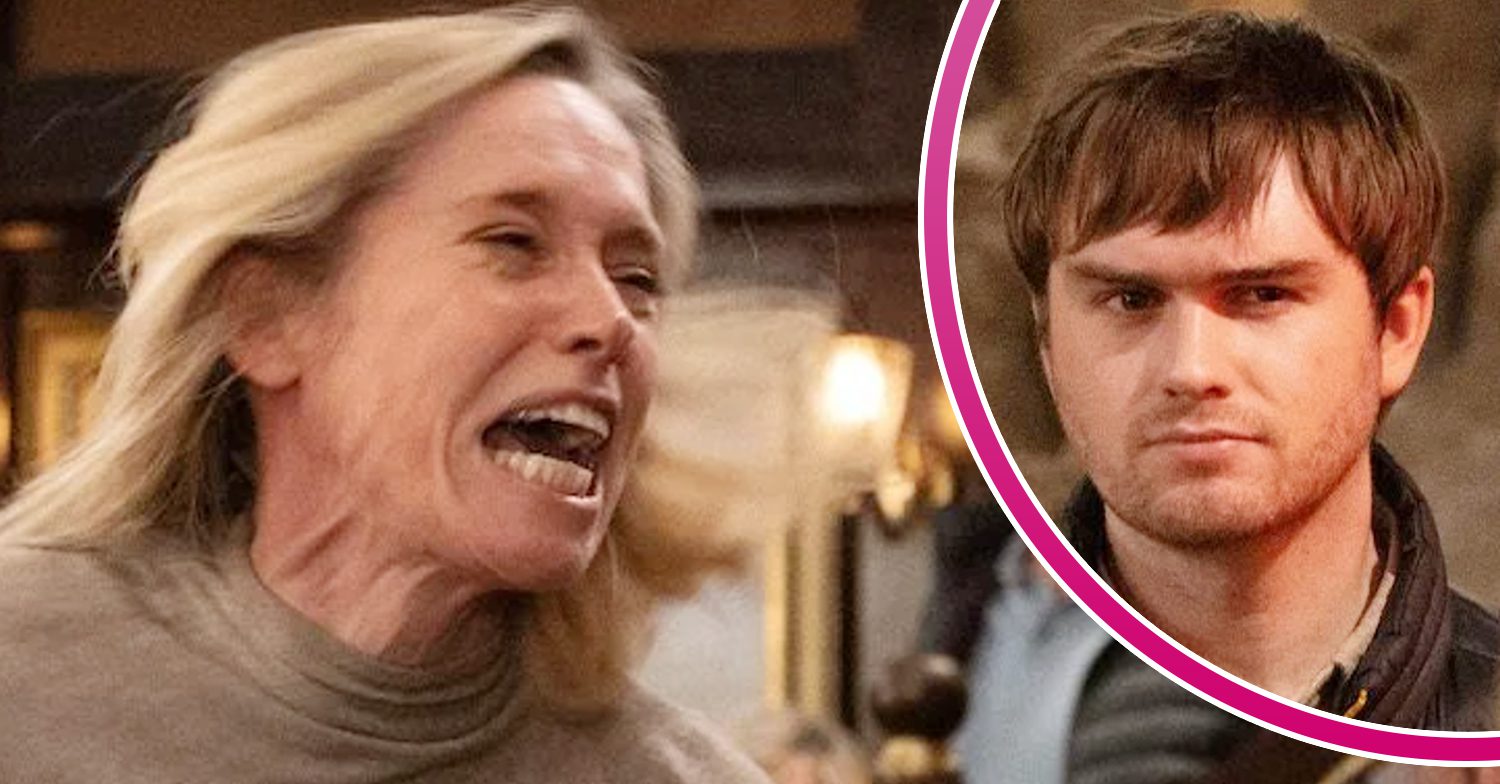 Emmerdale's Ruby is screaming, and in a bubble is Tom