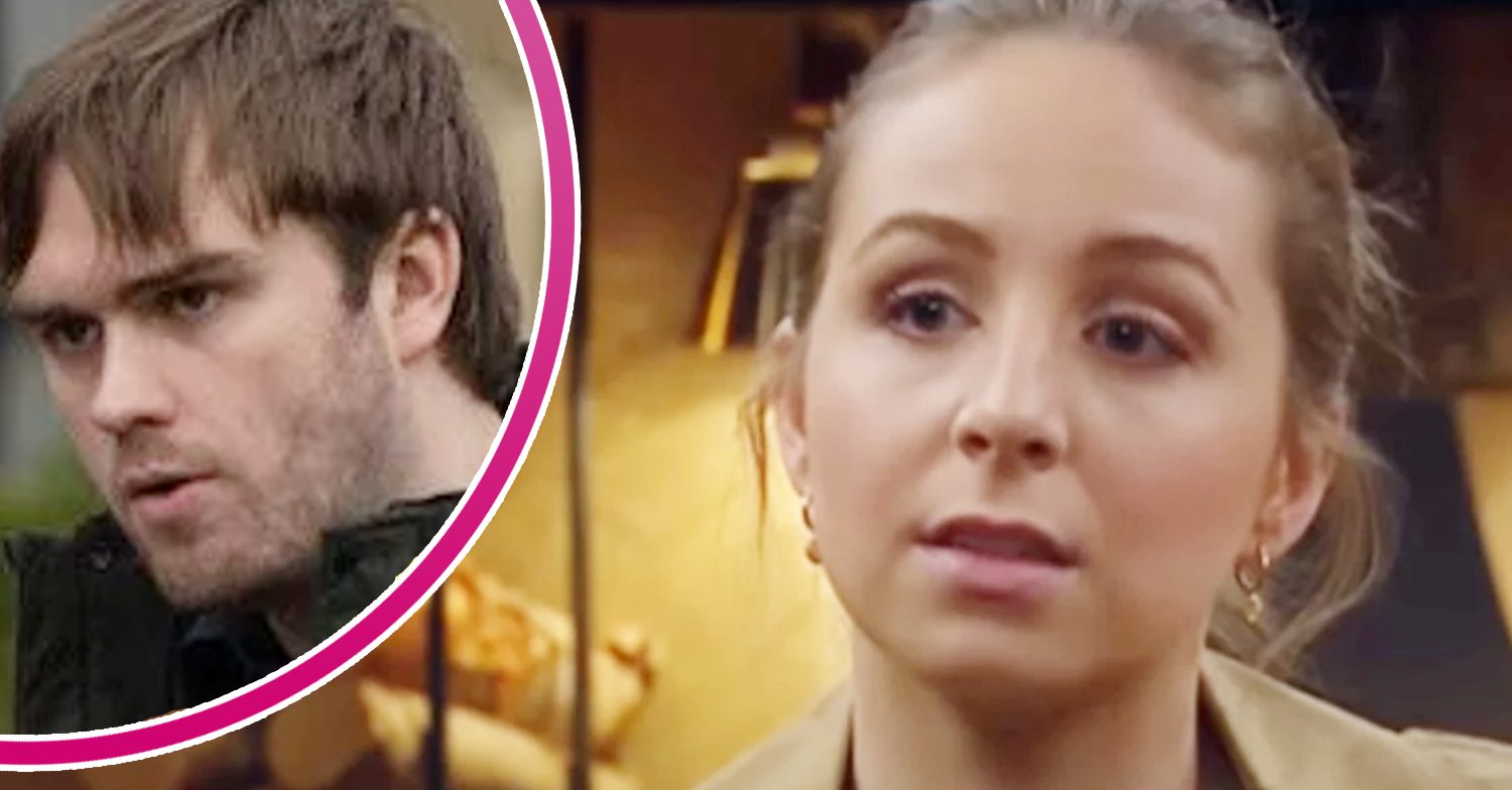 Emmerdale's Belle, and in a bubble is Tom