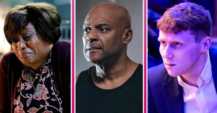 EastEnders spoilers comp image: Yolande, George and Jay (Credit: BBC/Comp ED!)