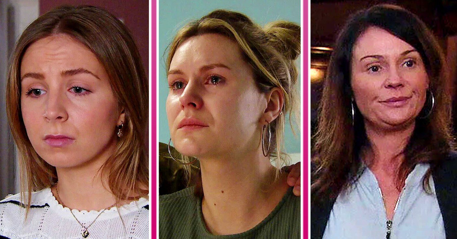 Emmerdale spoilers comp image: Belle, Dawn, Chas (Credit: ITV/Comp ED!)