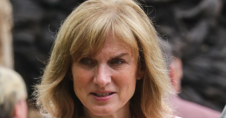 Fiona Bruce in a pink jacket