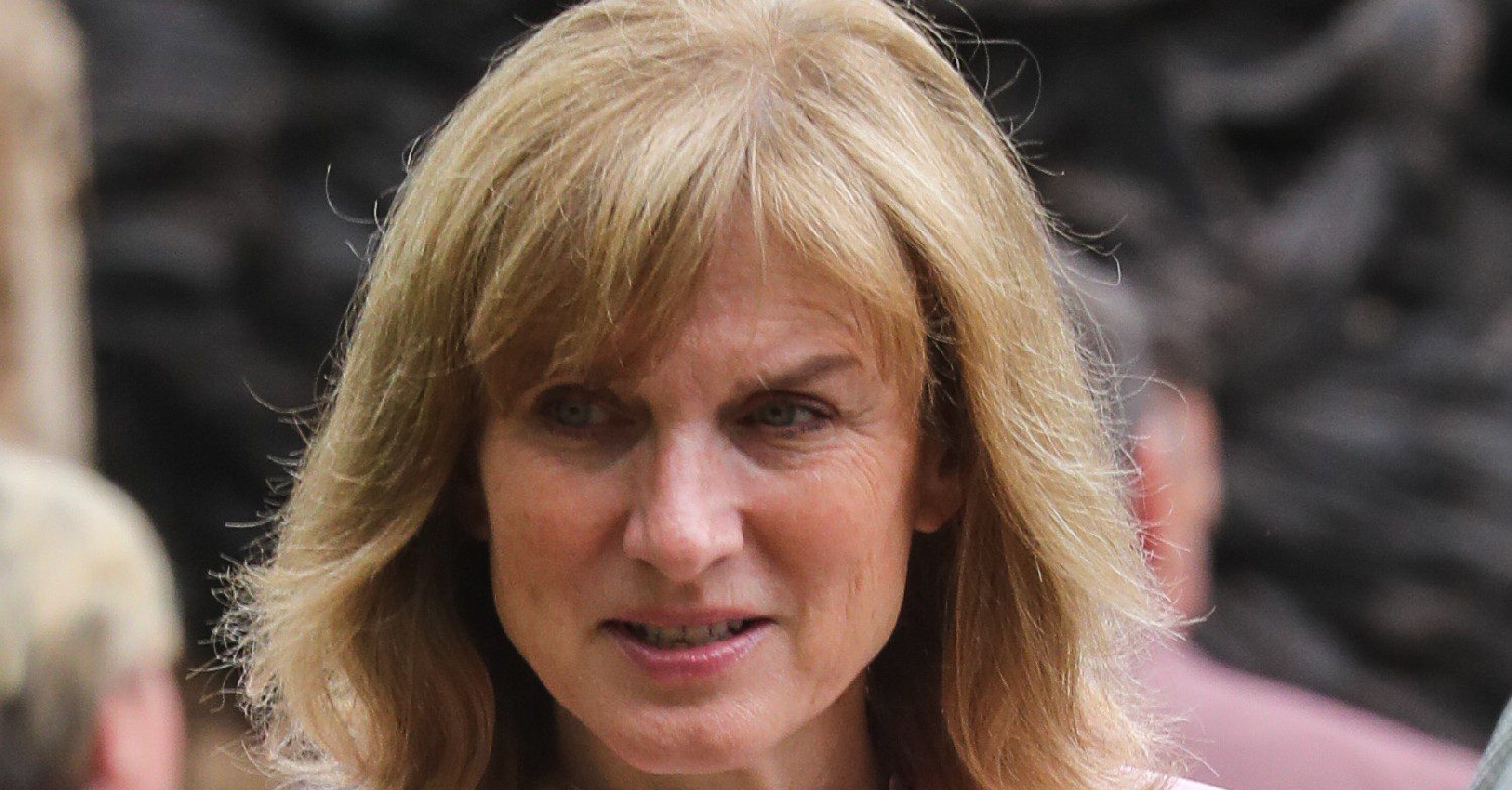 Fiona Bruce in a pink jacket