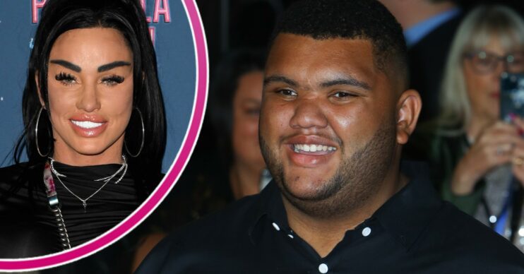 Katie Price smiling and her son Harvey at NTAs