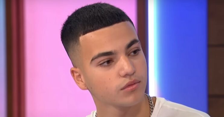 Junior Andre talking on Loose Women, serious expression