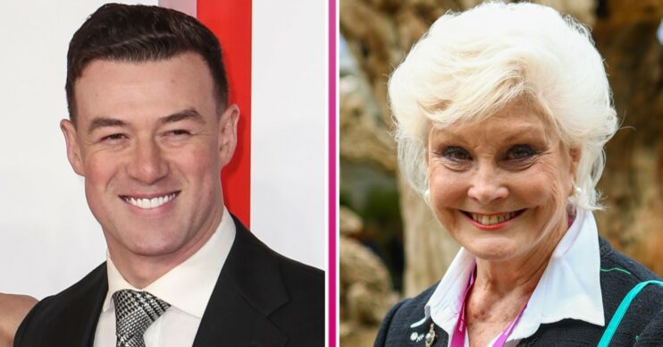 Strictly stars Kai Widdrington and Angela Rippon smiling