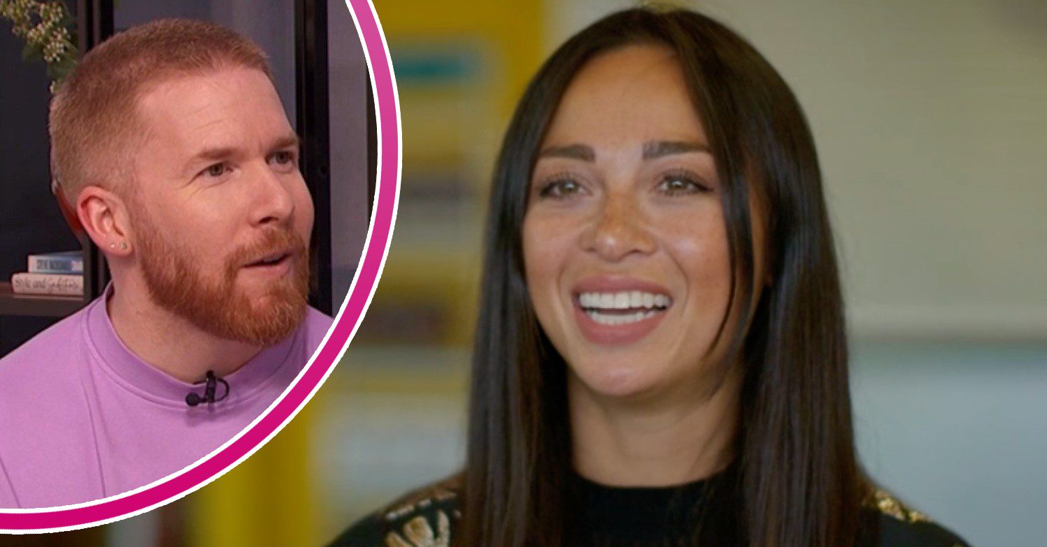 Neil Jones listens as Strictly star Katya Jones smiles