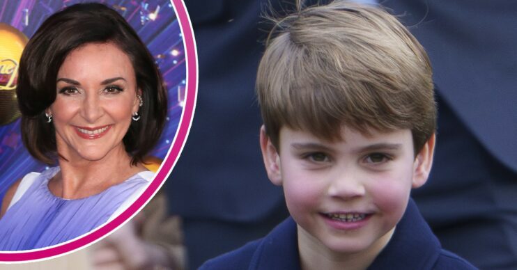 Prince Louis smiling and Strictly judge Shirley Ballas inset