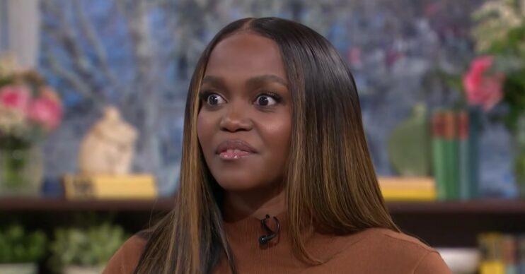 Oti Mabuse on This Morning looking shocked