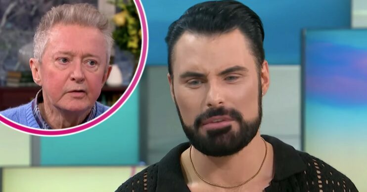 Louis Walsh and Rylan Clark looking serious