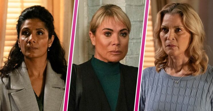Composite image of Suki, Sharon and Kathy on EastEnders (Credit: BBC/Composite: ED!)