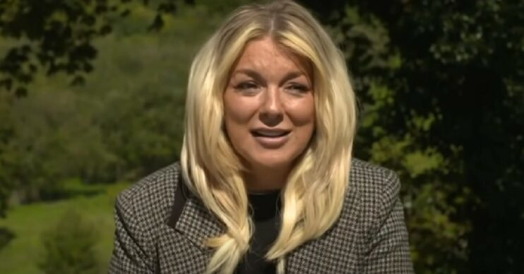 Sheridan Smith speaking outside on This Morning