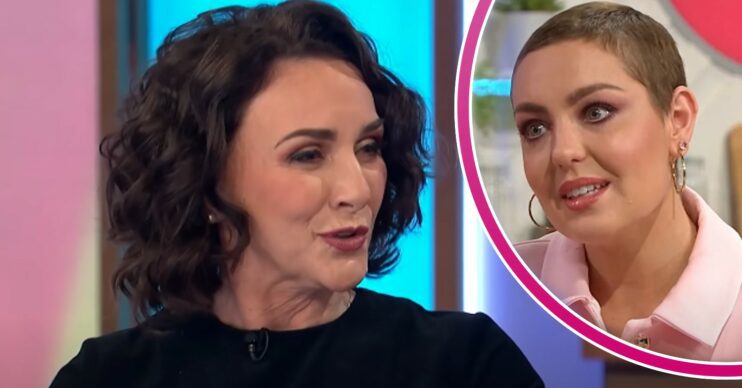 Shirley Ballas talking on Loose Women and Amy Dowden looks serious on Lorraine